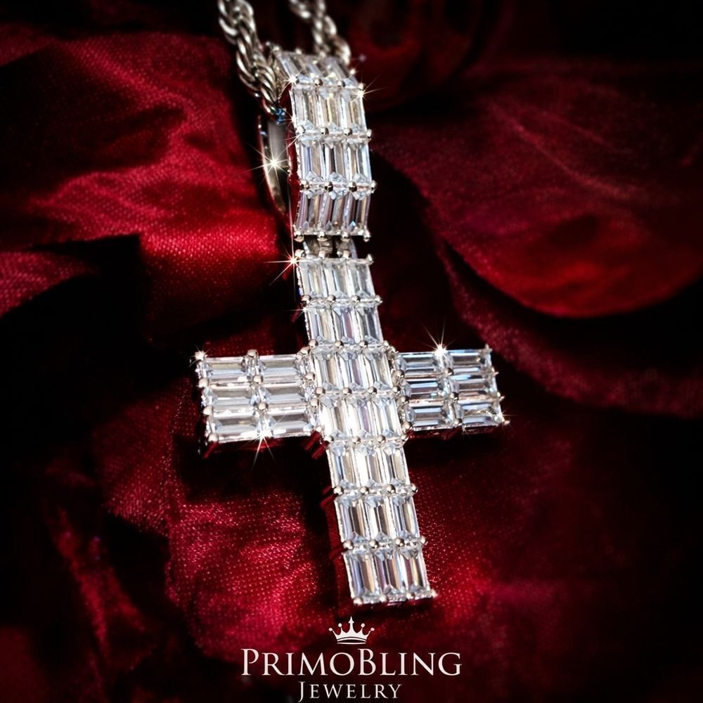 Baguette Stub Cross Necklace